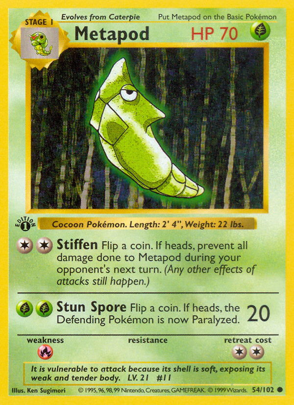 Base set Metapod #54/102 first edition