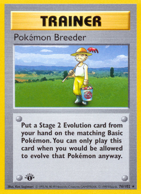 Base set Pokémon Breeder #76/102 first edition