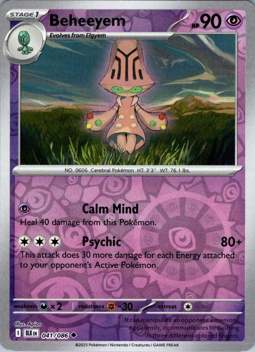 Black Bolt Beheeyem #41/86 reverse holo