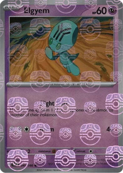 Black Bolt Elgyem #40/86 Masterball Holo