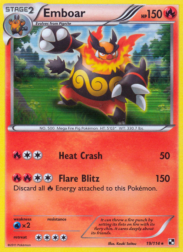 Black & White Holo Emboar #19/114