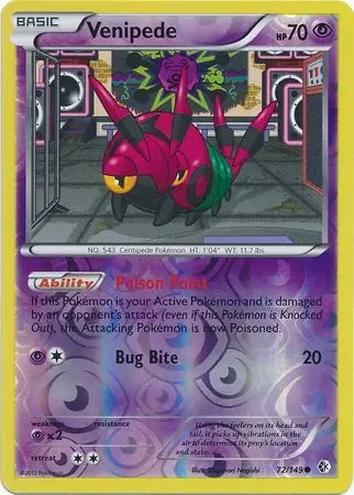 Boundaries Crossed Venipede #72/149 reverse holo
