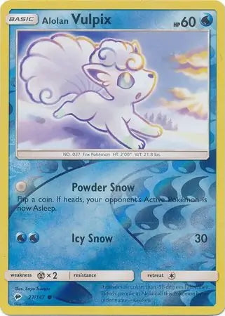 Burning Shadows Alolan Vulpix #27/147 reverse holo