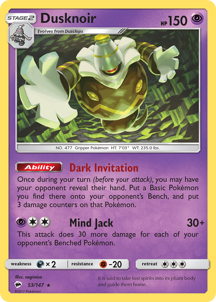 Burning Shadows Holo Dusknoir #53/147