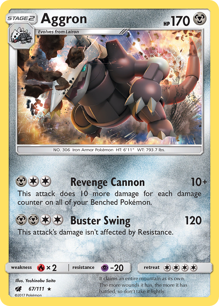 Crimson Invasion Holo Aggron #67/111