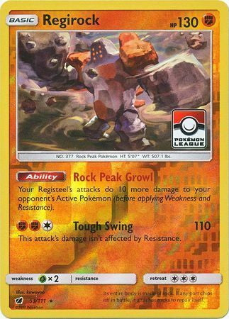 Crimson Invasion Holo Regirock #53 Leage Promo