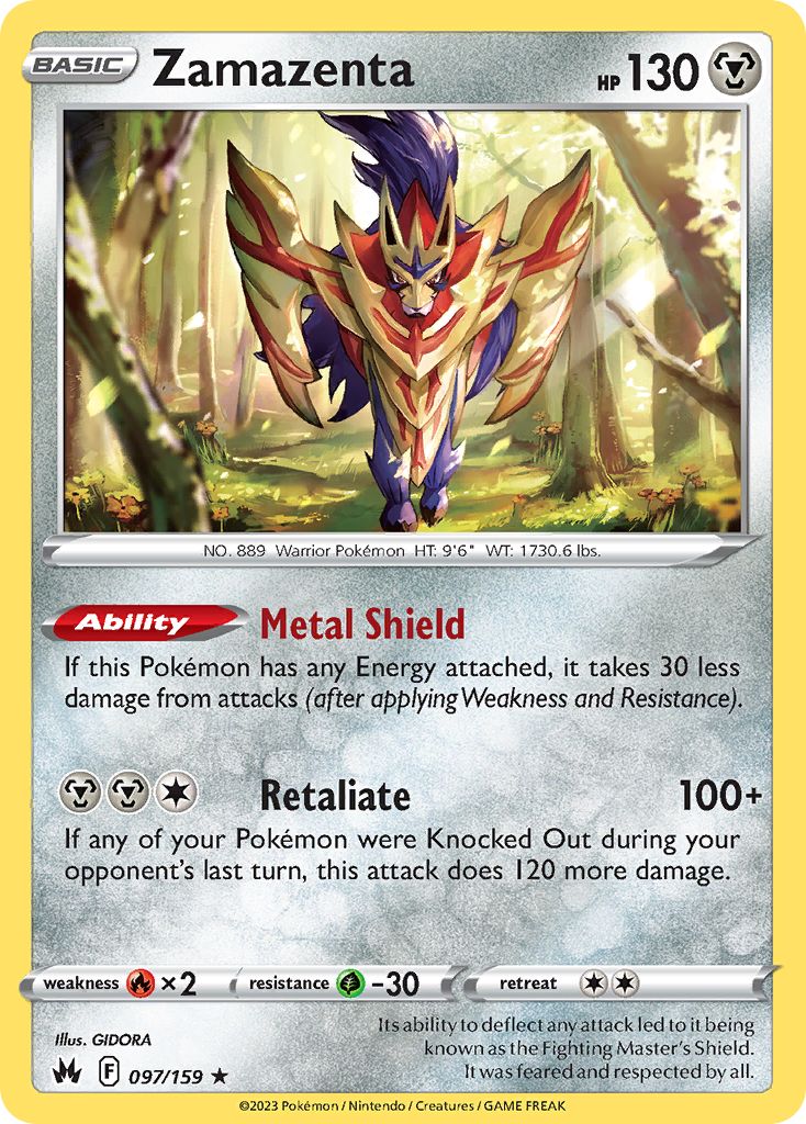 Crown Zenith Holo Zamazenta #97/159