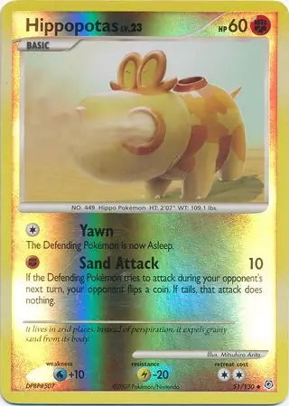 Diamond & Pearl Hippopotas #51/130 reverse holo