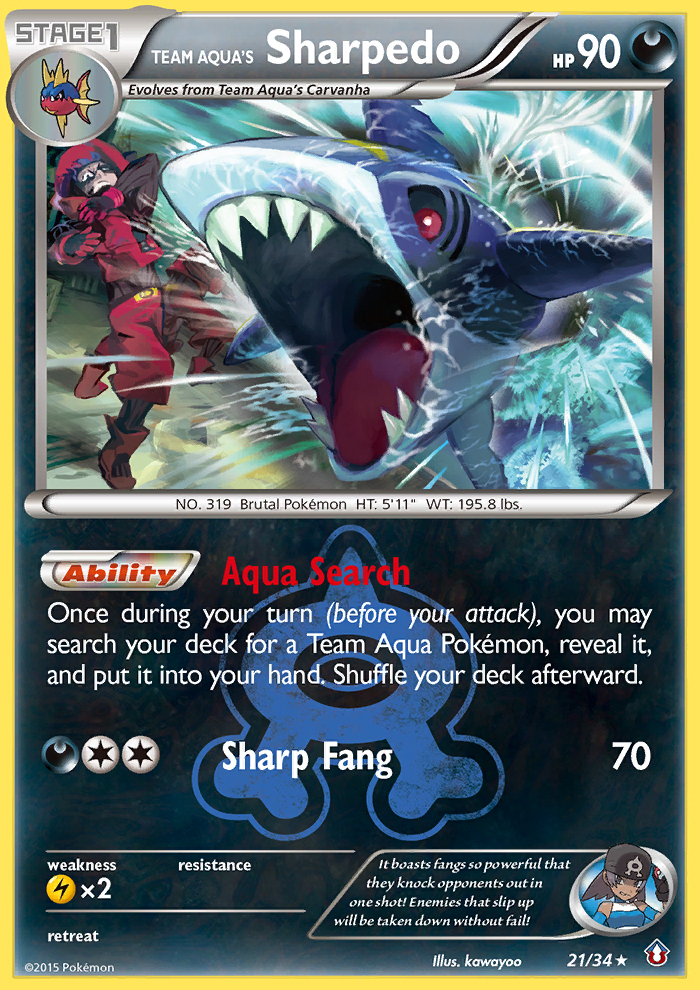 Double Crisis Team Aqua's Holo Sharpedo #21/34