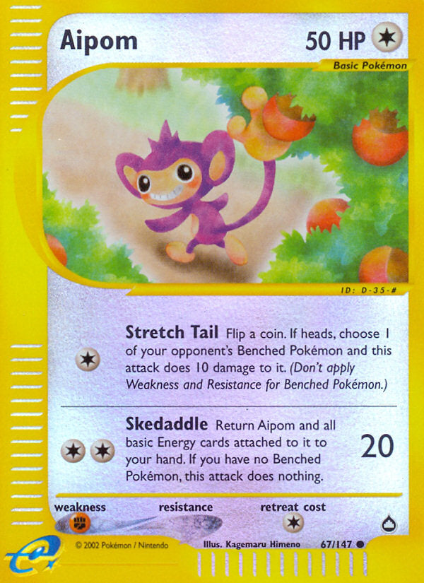 E-Series Aquapolis Aipom #67/147 reverse holo