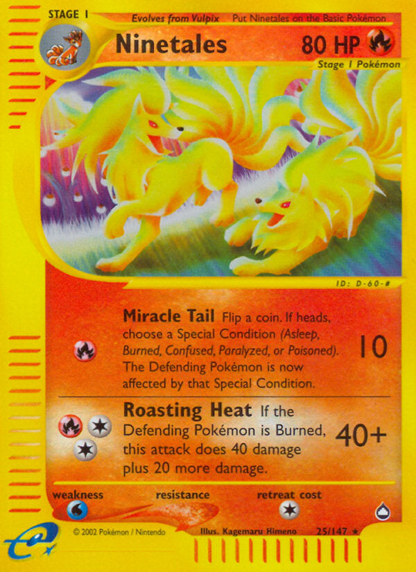 E-Series Aquapolis Ninetales #25/147 reverse holo