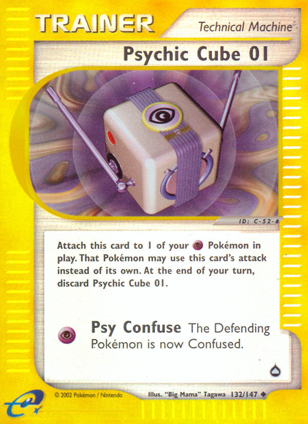 E-Series Aquapolis Psychic Cube 1 #132/147 reverse holo