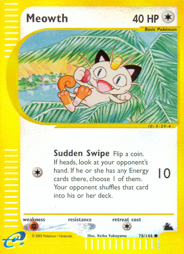E-Series Skyridge Meowth #78/144 reverse holo