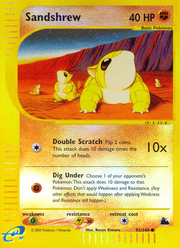 E-Series Skyridge Sandshrew #92/144 reverse holo