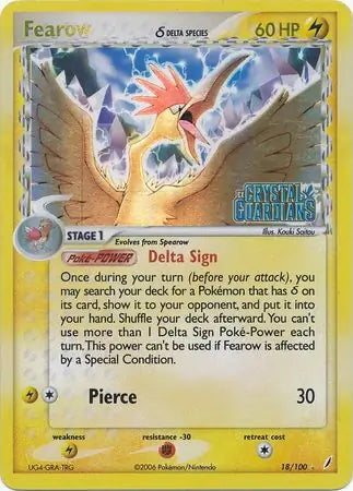 EX Crystal Guardians Fearow #18/100 reverse holo