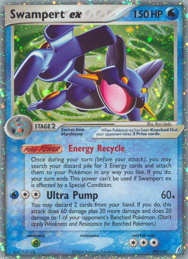 EX Crystal Guardians Holo Swampert ex #98/100