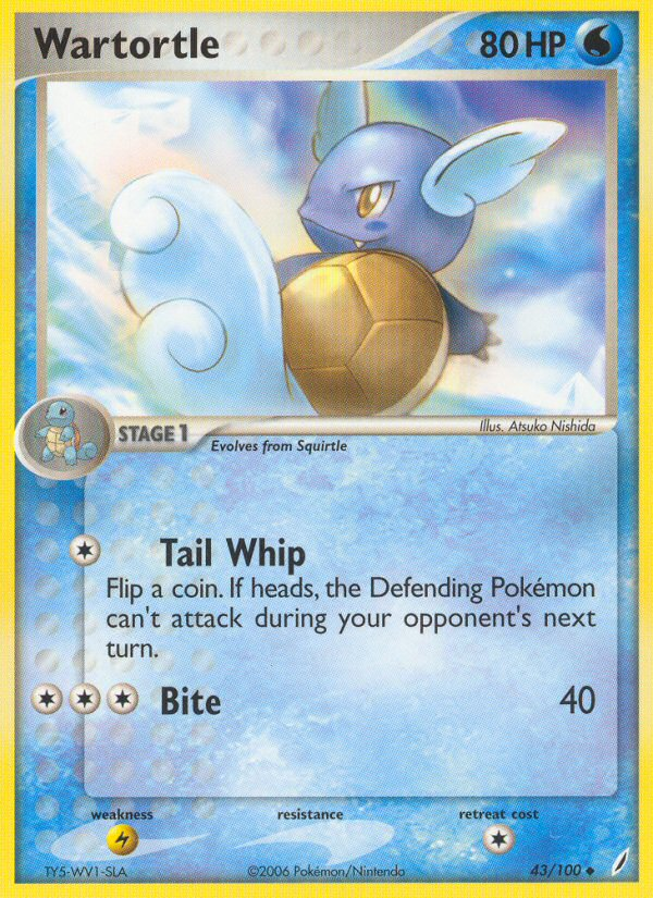 EX Crystal Guardians Wartortle #43/100