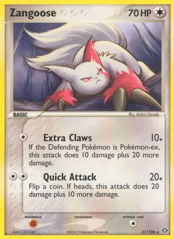 EX Emerald Zangoose #21/106