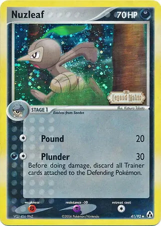 EX Legend Maker Nuzleaf #41/92 reverse holo