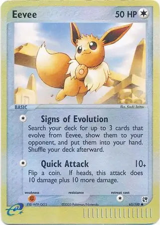 EX Sandstorm Eevee #63/100 reverse holo
