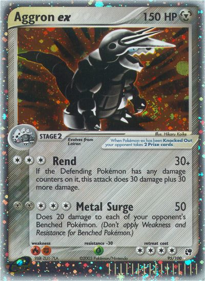 EX Sandstorm Holo Aggron EX #95/100