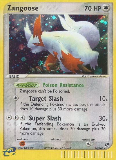 EX Sandstorm Holo Zangoose #14/100