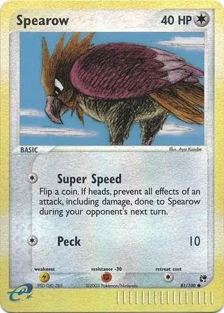 EX Sandstorm Spearow #81/100 reverse holo