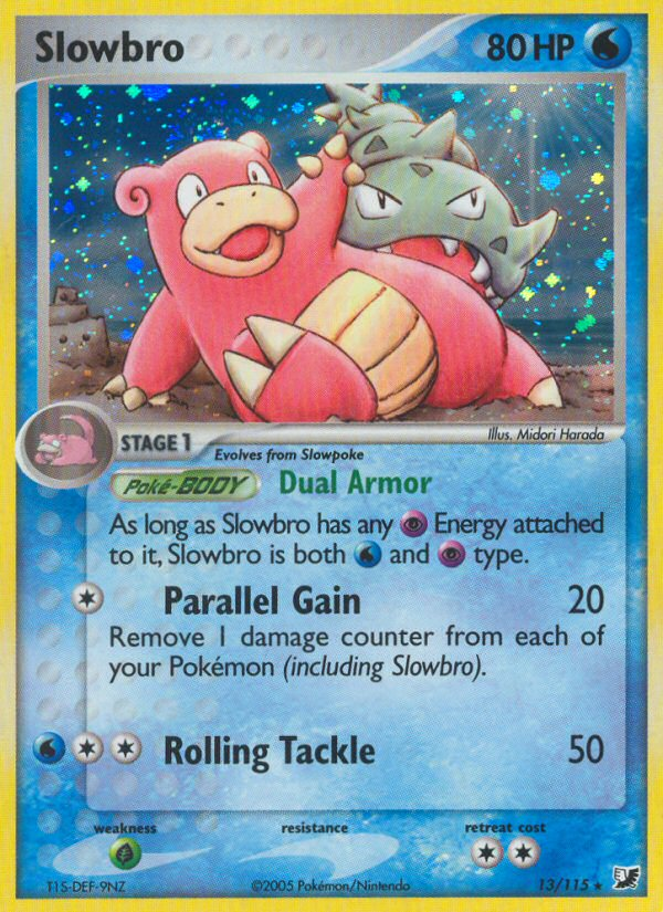 EX Unseen Forces Holo Slowbro #13/115