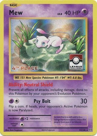 Evolutions Holo Mew #53 Fourth Place