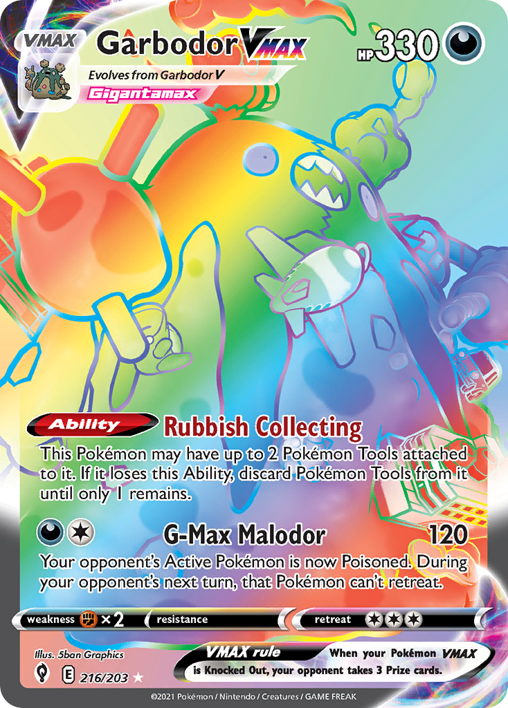 Evolving Skies Garbodor VMAX #216/203