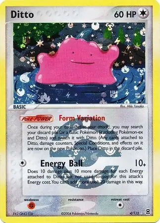 FireRed & LeafGreen Ditto #4/112 reverse holo