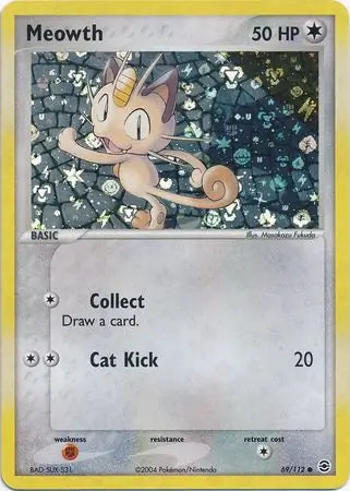 FireRed & LeafGreen Meowth #69/112 reverse holo