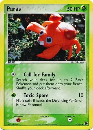 FireRed & LeafGreen Paras #72/112 reverse holo