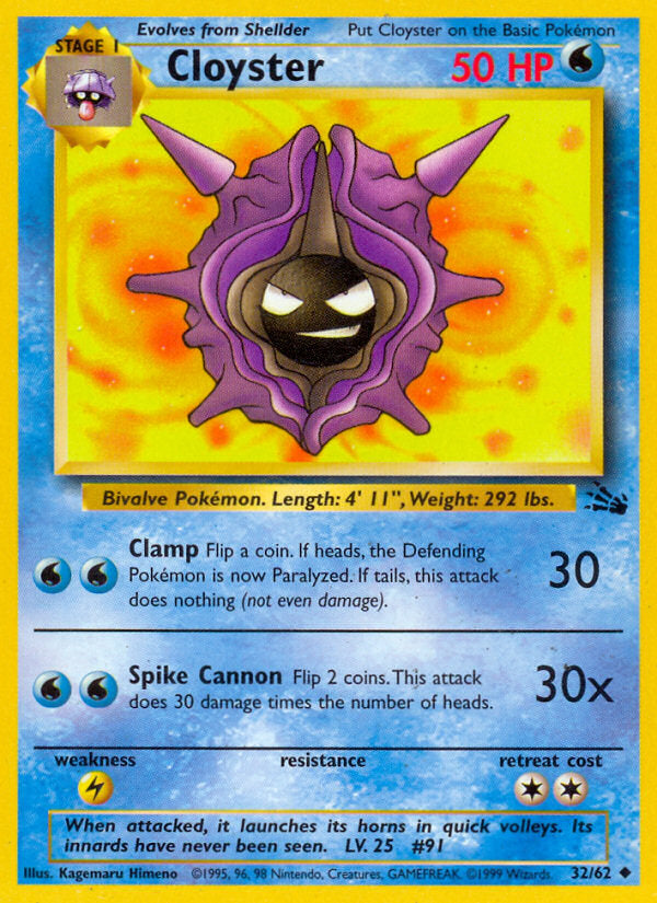 Fossil set Cloyster #32/62 unlimited