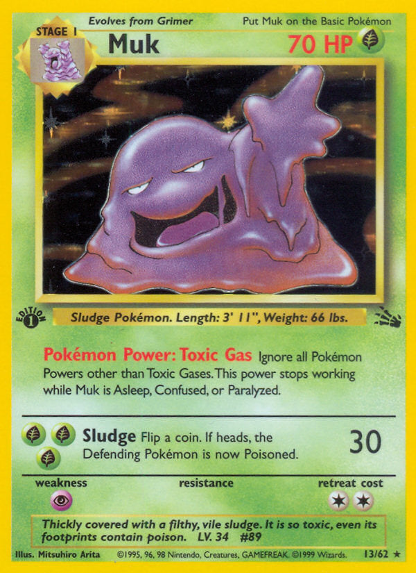 Fossil set Holo Muk #13/62 first edition