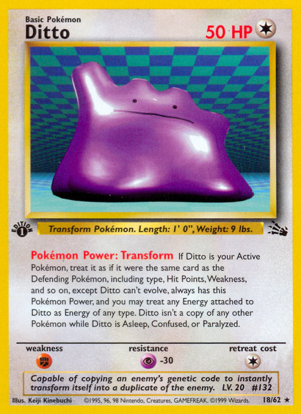 Fossil set Non Holo Ditto #18/62 first edition
