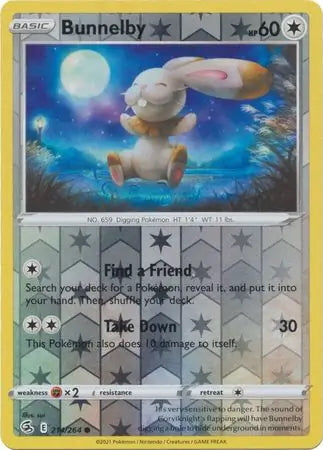 Fusion Strike Bunnelby #214/264 reverse holo