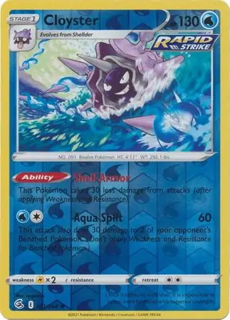 Fusion Strike Cloyster #51/264 reverse holo