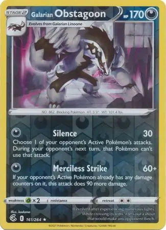Fusion Strike Galarian Obstagoon #161/264 reverse holo