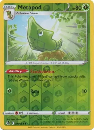 Fusion Strike Metapod #2/264 reverse holo