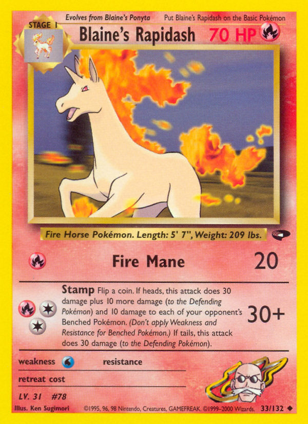 Gym Challenge Blaine's Rapidash #33/132 unlimited