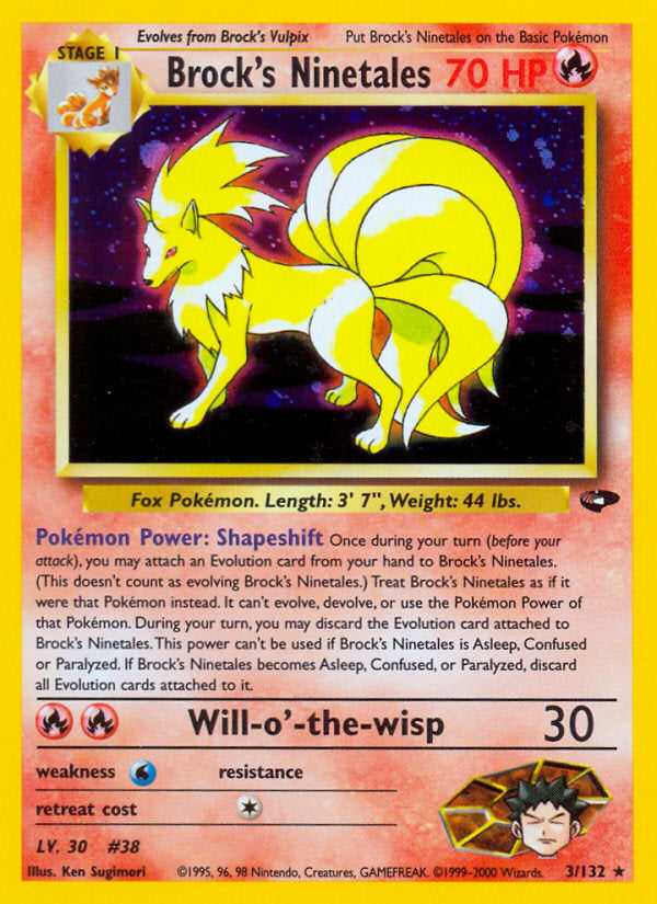 Gym Challenge Holo Brock's Ninetales #3/132 unlimited