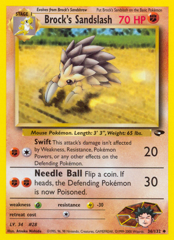 Gym Challenge Brock's Sandslash #36/132 unlimited
