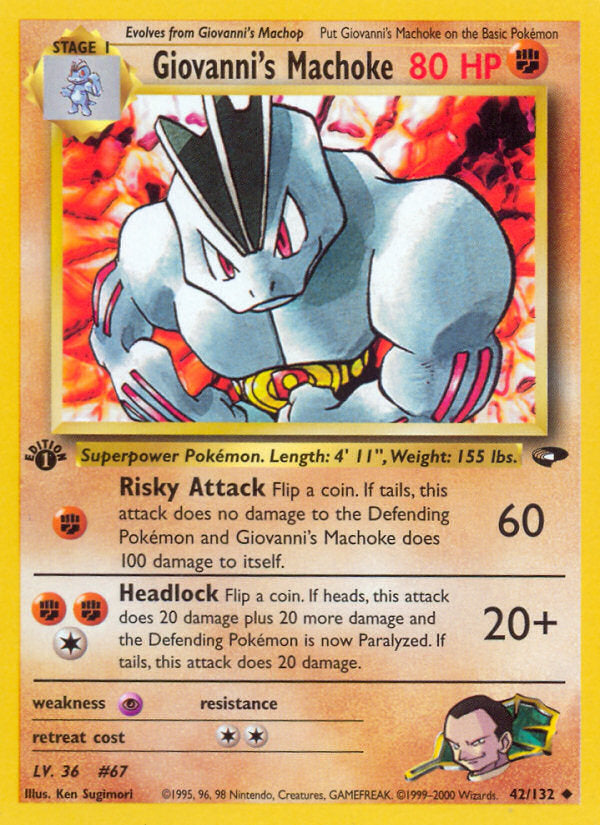Gym Challenge Giovanni's Machoke #42/132 first edition