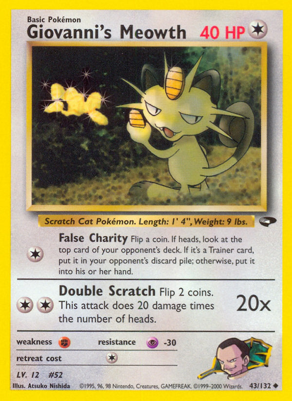 Gym Challenge Giovanni's Meowth #43/132 unlimited