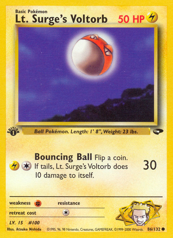 Gym Challenge Lt. Surge's Voltorb #86/132 first edition