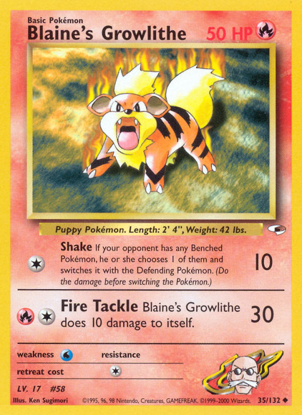 Gym Heroes Blaine's Growlithe #35/132 unlimited