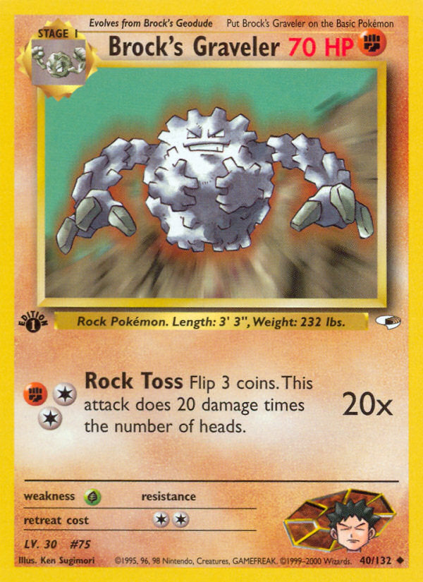 Gym Heroes Brock's Graveler #40/132 first edition