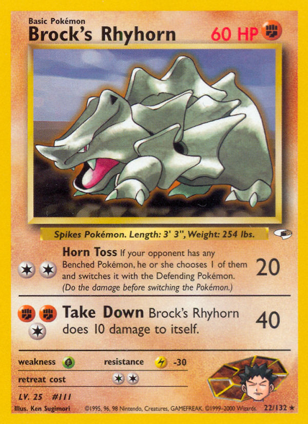 Gym Heroes Brock's Rhyhorn #22/132 unlimited