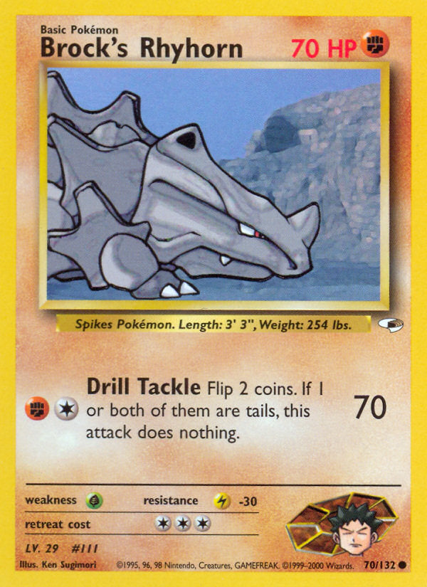 Gym Heroes Brock's Rhyhorn #70/132 unlimited